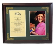 8x10 First Name Meaning Gold Corner (Walnut Frame)