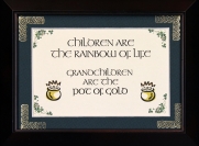 Children Are The Rainbow Of Life - 5x7 Blessing - Walnut Landscape Frame