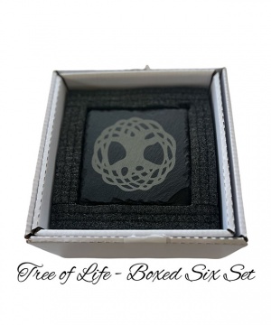 Tree of Life Slate Coaster - Boxed 6 pack