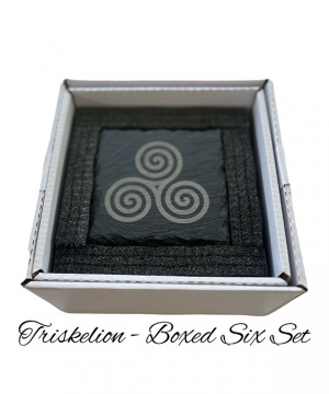 Triskelion Slate Coaster - Boxed 6 pack