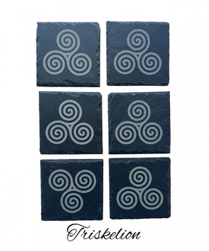 Triskelion Slate Coaster - 6 pack