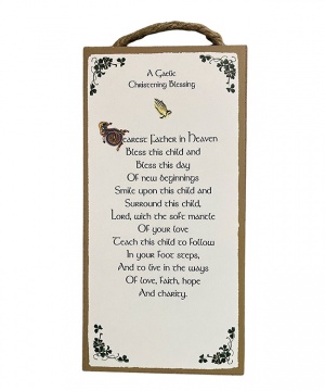 A Gaelic Christening Blessing - Wood Plaque