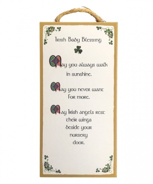 Irish Baby Blessing - Wood Plaque