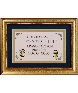 Children Are The Rainbow Of Life - 5x7 Blessing - Gold Landscape