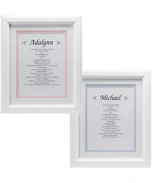 8x10 First Name Meaning (White Frame)