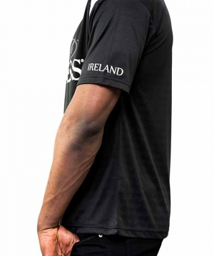 Guinness Black and White Soccer Jersey with Arthur Guinness Signature Sublimated Print