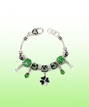 ob05767-silver shamrock-trinity-bead-bracelet