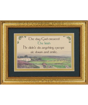 The Day God Created The Irish - 5x7 Blessing - Gold Landscape
